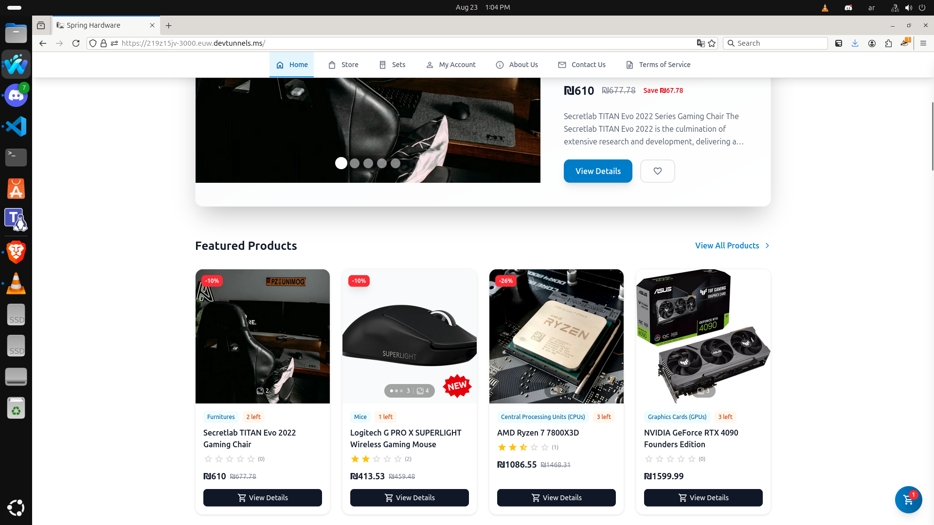 Homepage Featured Products