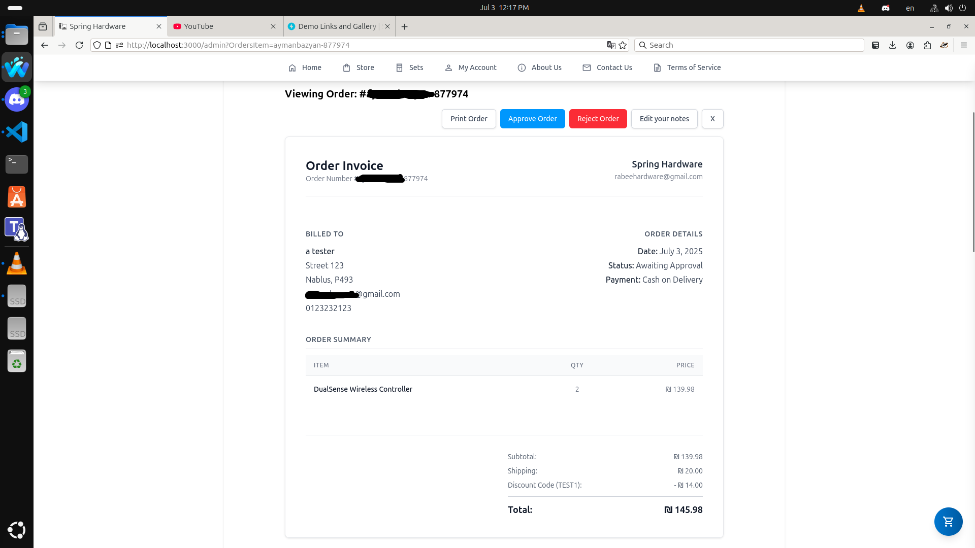 Admin: Order Details