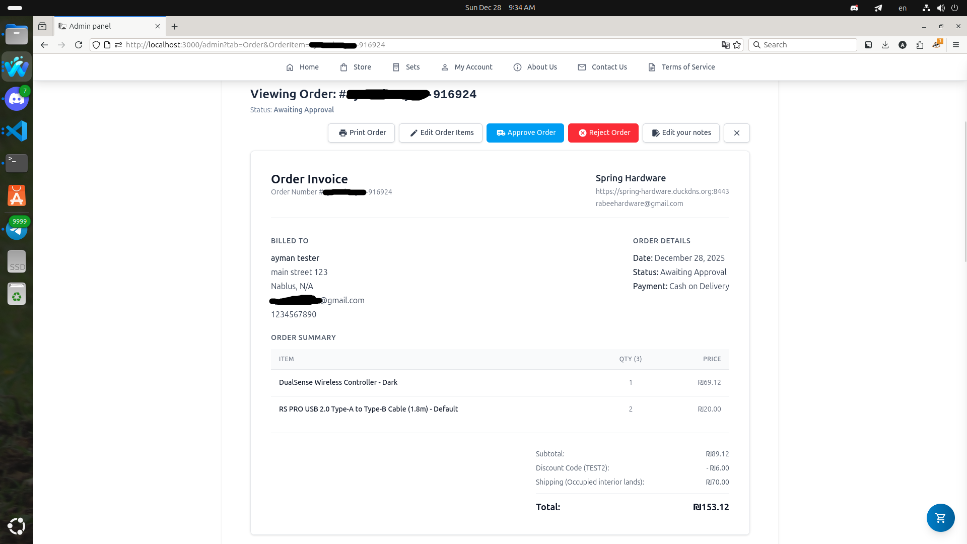 Admin: Order Details