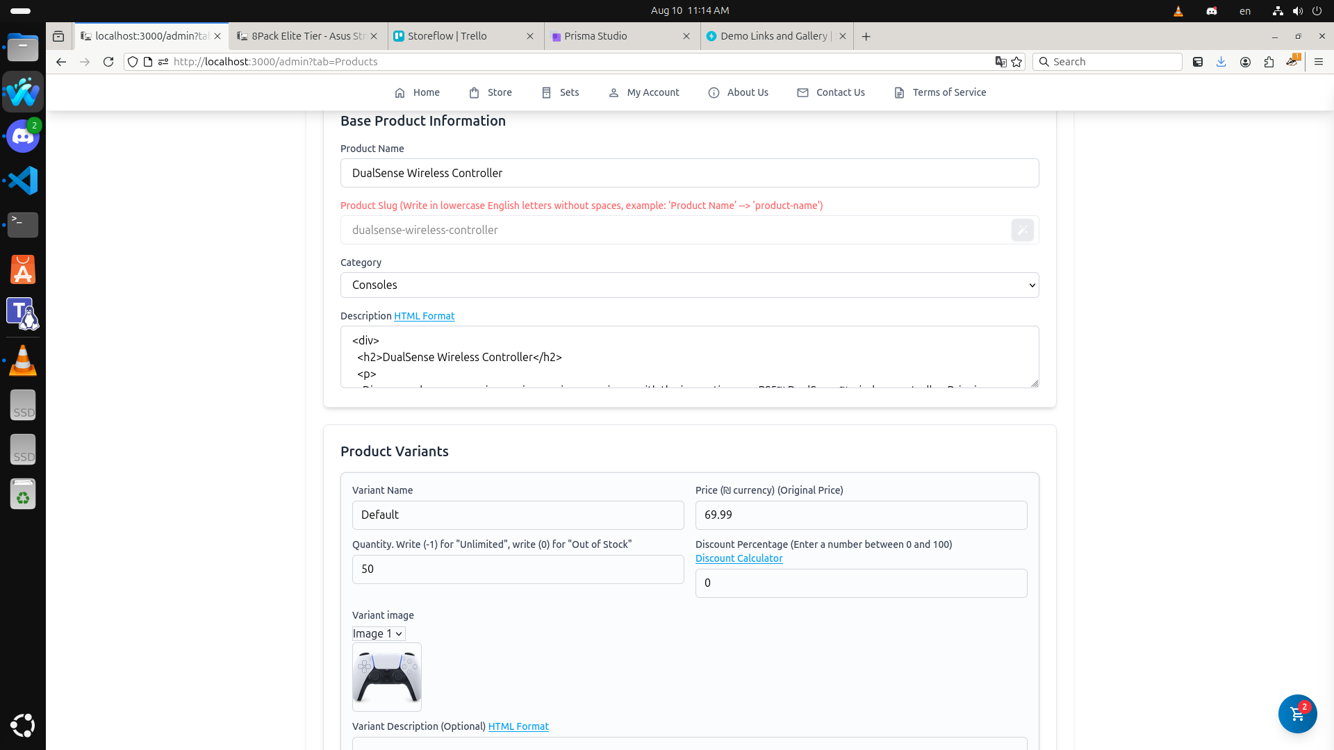 Admin: Product Management