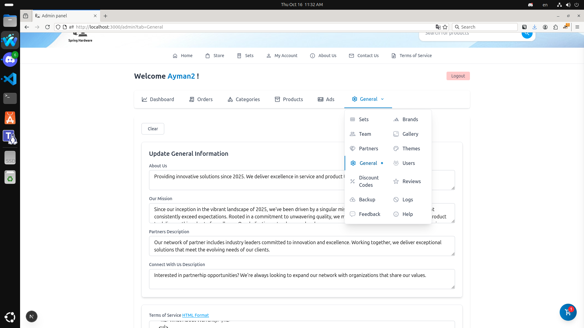 Admin: General Settings