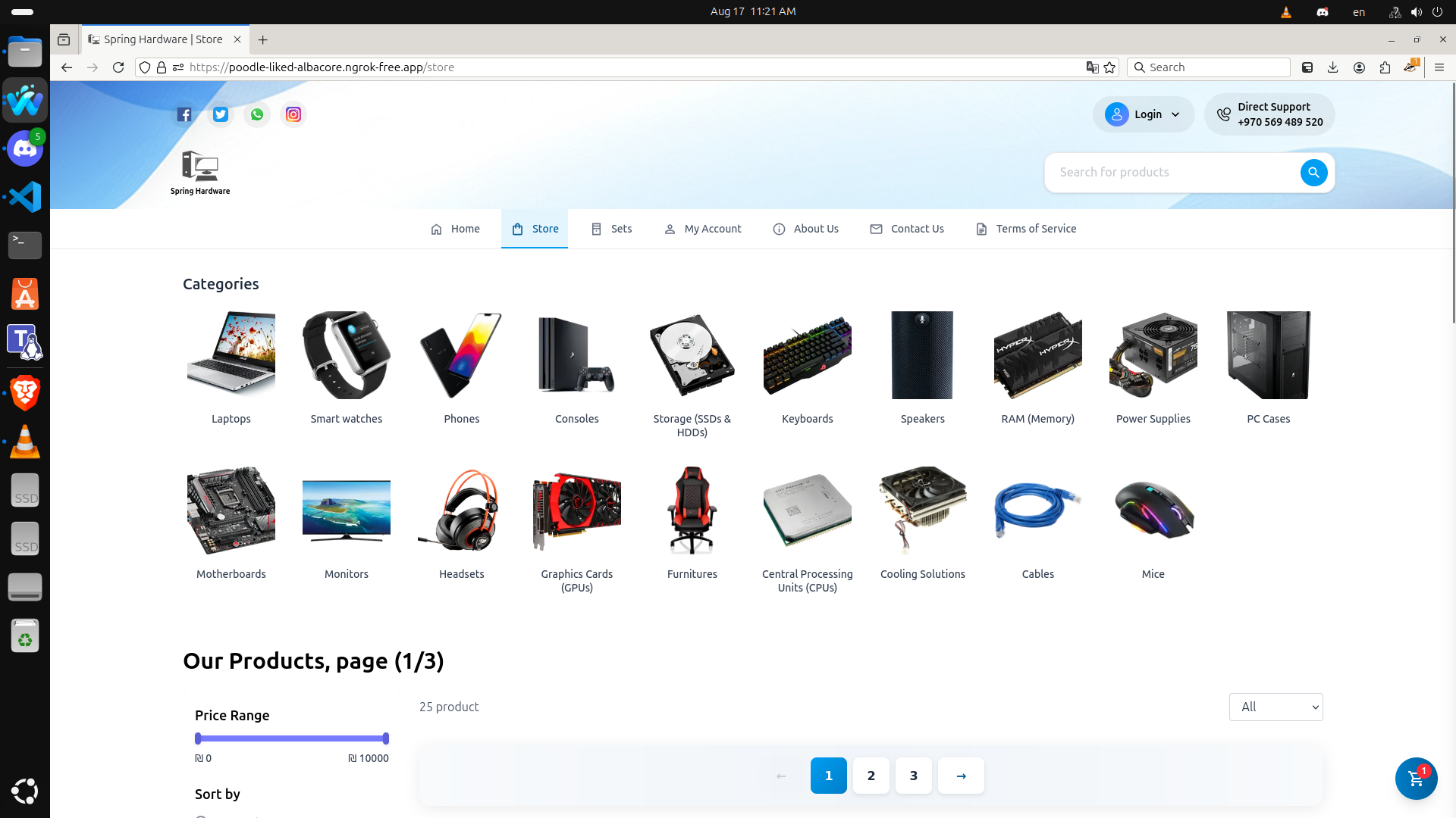 Store Page with Filters
