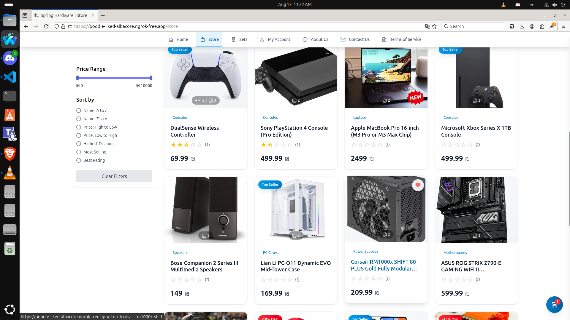 Store Page Product Grid